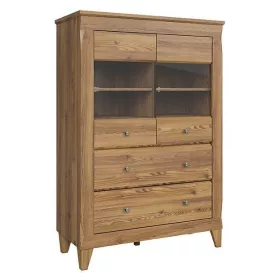   BRW BERGEN 2 ajtós 2 fiókos vitrines komód arany sibiu fenyő