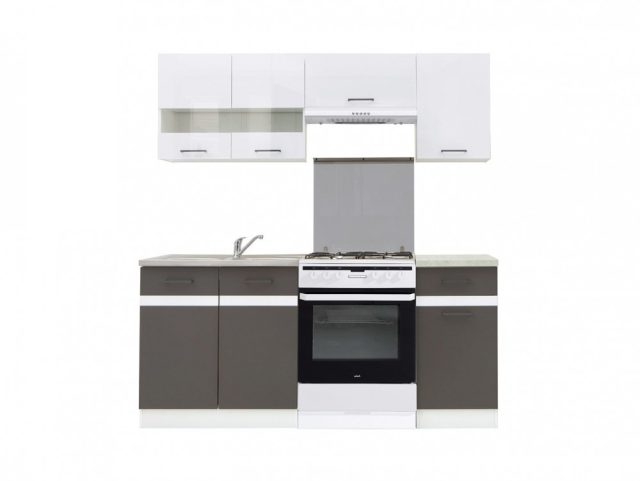 JUNONA LINE 170 - konyhablokk (Wolfram szürke/fényes fehér)