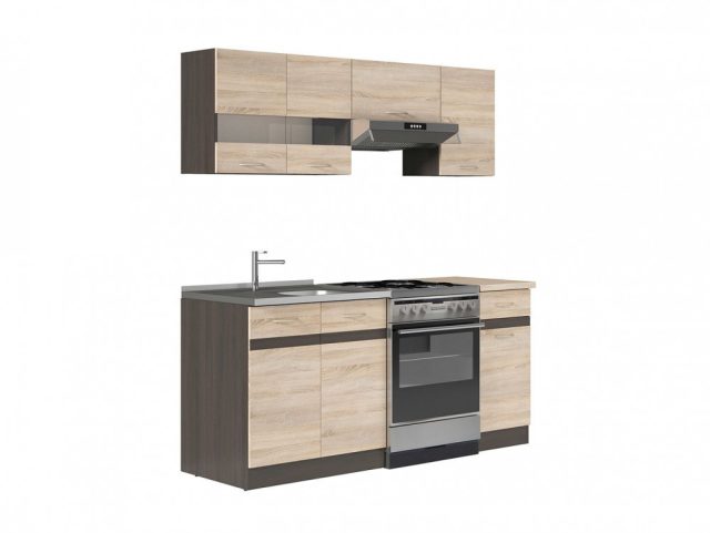 JUNONA LINE 170 - konyhablokk (Sonoma tölgy/wenge)