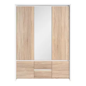   BRW KASPIAN 5 ajtós 2 fiókos ruhásszekrény fehér/sonoma tölgy