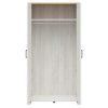 BRW LOKSA 2 ajtós ruhásszekrény (102 cm) fehér andersen fenyő / grandson tölgy