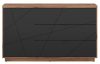 BRW Forn 1 ajtós 3 fiókos komód - sötét delano tölgy / matt fekete