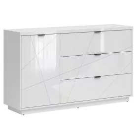 BRW Forn 1 ajtós 3 fiókos komód - fényes fehér