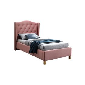 ASPEN Velvet - Ágy (90×200) antik rózsaszín