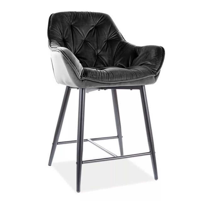 CHERRY H-2 Velvet - Bárszék (Fekete)