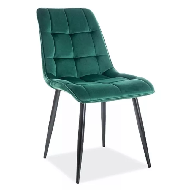 CHIC Velvet Szék (fekete/Sötétzöld)