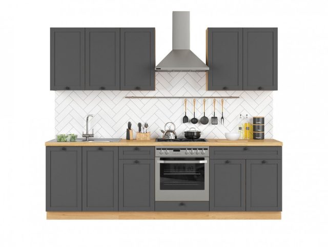 SEMI LINE 260 (3) - Konyhablokk (grafit/reveal tölgy)