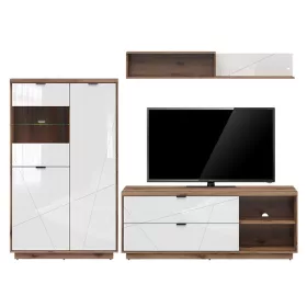   BRW FORN - Nappalibútor-összeállítás (sötét Delano tölgy/fényes fehér)