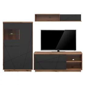   BRW FORN - Nappalibútor-összeállítás (sötét Delano tölgy/matt fekete)