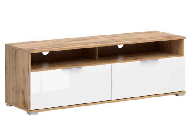BRW ZELE - RTV-szekrény (wotan tölgy/fényes fehér) RTV2S