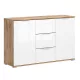 BRW ZELE - Komód (wotan tölgy/fényes fehér) KOM2D3S