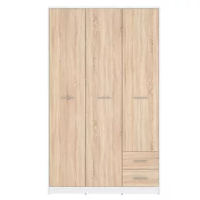 BRW NEPO PLUS szekrény - fehér/sonoma tölgy (SZF3D2S)