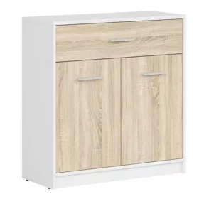   BRW NEPO PLUS két ajtós/egy fiókos komód - fehér/sonoma tölgy (KOM2D1S)