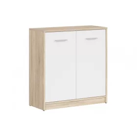  BRW NEPO PLUS két ajtós komód - sonoma tölgy/fehér (KOM2D)