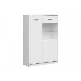 BRW NEPO PLUS vitrines szekrény - fehér (REG1D1W/90)