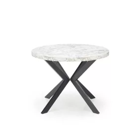   PERONI - Bővíthető étkezőasztal 100-250 cm - fehér márványhatású/fekete