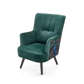 PAGONI - Fotel - Sötétzöld/mintás