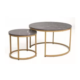 DION - Dohányzóasztal (2 db-os) - fekete / arany