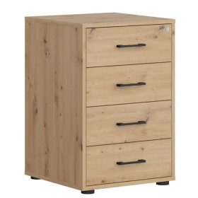   SPACE OFFICE négy fiókos irodai konténer (KTN4S) - artisan tölgy