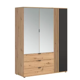   BRW VABRES gardróbszekrény - SZF1D2M3S - artisan tölgy/fekete