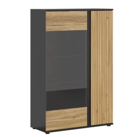   BRW LUEN alacsony vitrin (REG1W1D) - tegola tölgy/mauvella tölgy/fekete