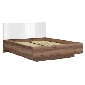   BRW FORN ágyneműtartós ágykeret ágyráccsal 160 - sötét delano tölgy / fényes fehér