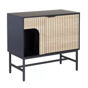 MAGO K3 nyílóajtós komód - tölgy/matt fekete/fekete