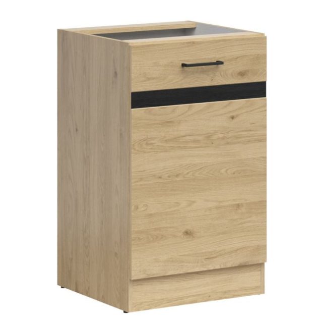 JUNONA LINE - D1D/50/82_P - Alsószekrény elem, jobbos (bernstein tölgy/wenge)