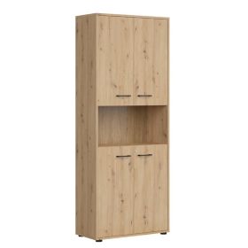   SPACE OFFICE zárható, négy ajtós szekrény (REG4D/200/Z) - artisan tölgy