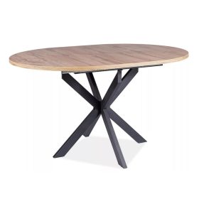   GASTON - Bővíthető étkezőasztal - (fekete/artisan tölgy)
