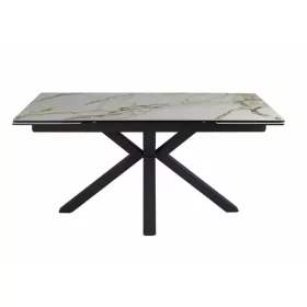   COLUMBUS - Széthúzható Étkezőasztal (160-240 cm) - Amber Bianco matt fehér/matt fekete