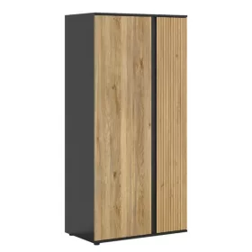   BRW LUEN gardróbszekrény (SZF2D) - tegola tölgy/mauvella tölgy/fekete