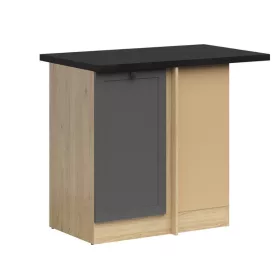   JUNONA LINE - DNW/100/82_P - Alsó sarokelem, jobbos, munkalappal (bernstein tölgy/grafit/fekete-arany)