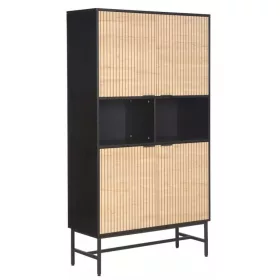   MAGO R1 négy ajtós álló szekrény - tölgy/matt fekete/fekete