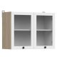 JUNONA LINE - G2W/80/57 - Vitrines felsőszekrény elem (bernstein tölgy/fehér)