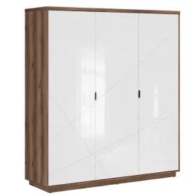   BRW Forn gardróbszekrény (SZF3D) - sötét delano tölgy/fényes fehér