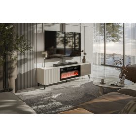   RANDOM 2 TV állvány kandallóval (RTV-K) - kasmír/dió/fekete