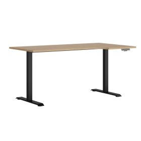   SPACE OFFICE állítható magasságú íróasztal, jobbos (BIU/160/90/B/P) - artisan tölgy