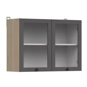   JUNONA LINE - G2W/80/57 - Vitrines felsőszekrény elem (bernstein tölgy/grafit)