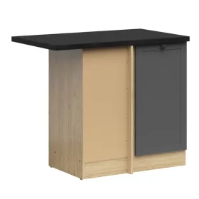   JUNONA LINE - DNW/100/82_L - Alsó sarokelem, balos, munkalappal (bernstein tölgy/grafit/fekete-arany)