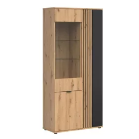 BRW VABRES álló vitrin - REG2D1W - artisan tölgy/fekete