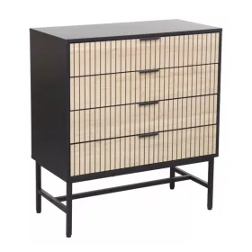   MAGO négy fiókos komód (KOM4S) - tölgy/matt fekete/fekete