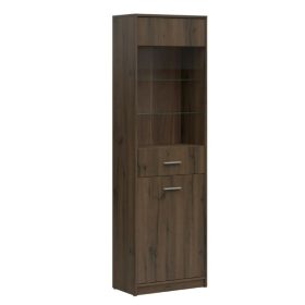 BRW NEPO PLUS magas álló vitrin - nemes tölgy (REG1D1W)