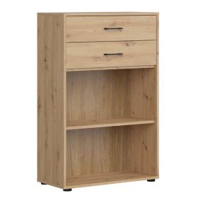   SPACE OFFICE két fiókos, polcos szekrény (REG2S/120) - artisan tölgy