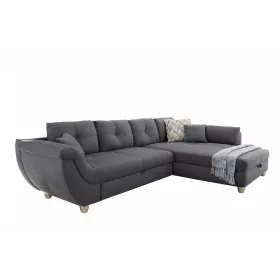 MARABELLA - Sarok-ülőgarnitúra (Sötétszürke)