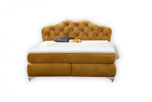 YASMIN - Boxsping ágy - 180x200 (Curry)