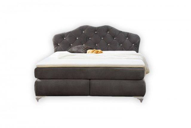 YASMIN - Boxsping ágy - 180x200 (Sötétszürke)