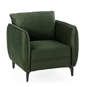 Navara fotel - velur hatású sötét zöld