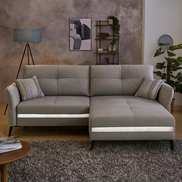 MONZA sarokkanapé - világos szürke