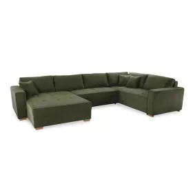 Brisse U-alakú ülőgarnitúra - kordhatású sötétzöld